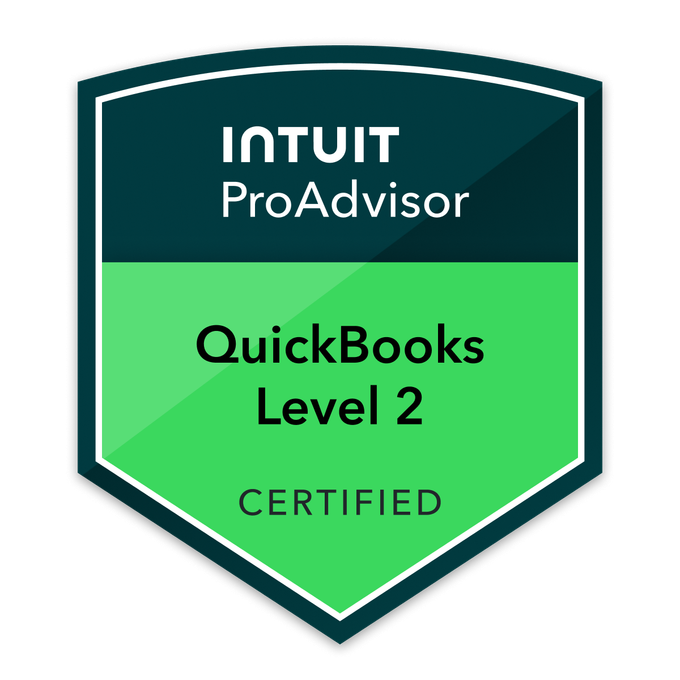 Intuit QuickBooks ProAdvisor Level 2 Certified badge