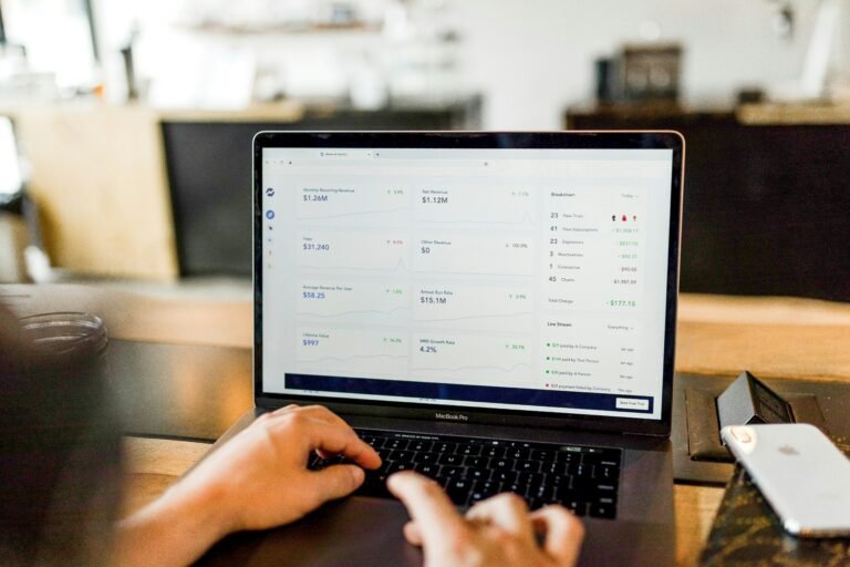 computer with financial data